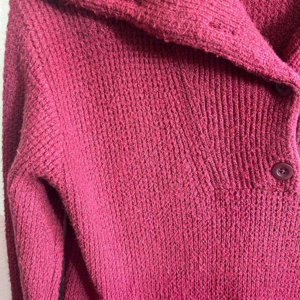 Aerie CozyUp Waffle Button Sweater Oversized Cozy Burgundy Size‎ XXS - Picture 7 of 9
